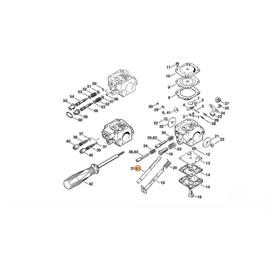 STIHL  Oś przepustnicy układu rozruchowego 4203 121 3000